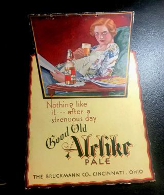 Vintage Alelike Pale Beer Advertising Sign - Bruckmann Co.  - Cincinnati - Ohio