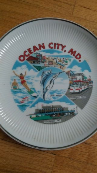 Vintage Ocean City,  Md.  Souvenir Plate Collector 7 1/2 "