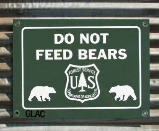 Vintage Us Forest Service Do Not Feed Bears Metal Sign Trail Camping Camp Cabin