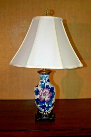 25 " Chinese Vintage Cloisonne Vase Accent Table Lamp - Asian Oriental Porcelain