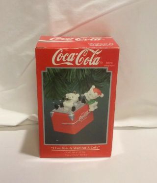 Enesco Coca - Cola Polar Bear Ornament; “i Can Bear - Ly Wait For A Coke”