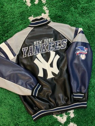 Vintage York Yankees Baseball Leather Jacket Licensed Merchandise Size Large