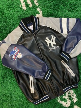 Vintage York Yankees Baseball Leather Jacket Licensed Merchandise Size Large 2