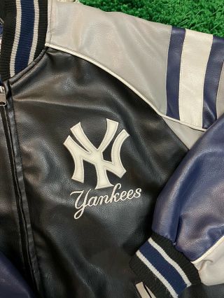 Vintage York Yankees Baseball Leather Jacket Licensed Merchandise Size Large 3