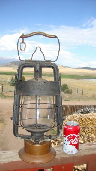 Vtg Dietz King Fire Dept.  Lantern Oil W/ Rayo No.  2 Cold Blast Tall Glass Globe