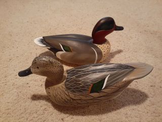 Green Winged Teal Pair By Bill Geonne,  King City,  Ca,  Ca 2006