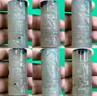 Sassanian Very Old Agate Stone Cylinder Seal Bead