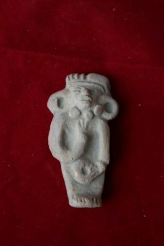 Pre - Columbian Pottery Male Figure Mayan Mexican Ancient 3 " Tall