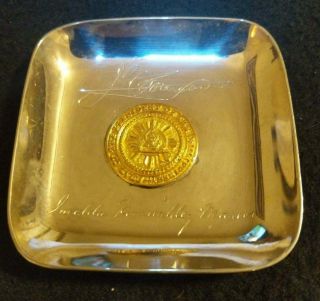Historic Ferdinand & Imelda Marcos Signature Silver Tray With Presidential Seal