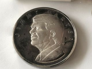 Franklin 6.  9 Oz.  999 Fine Silver Proof Jimmy Carter Inauguration Medal