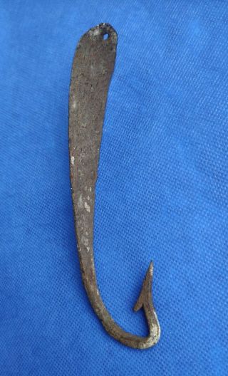 Ancient large iron hook for fishing Kievan Rus 10 - 12 century Dug Artifact 3