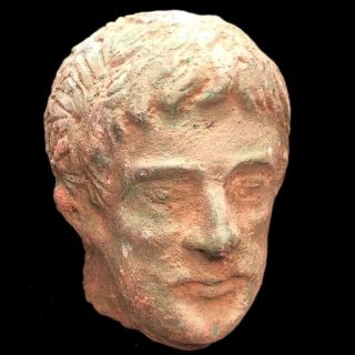 Rare Ancient Large Roman Bronze Period Male Bust - 200 - 400 Ad (1)