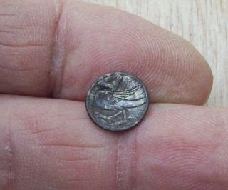 Dug Tiny Medieval Silver Button With A Bird Metal Detecting Find