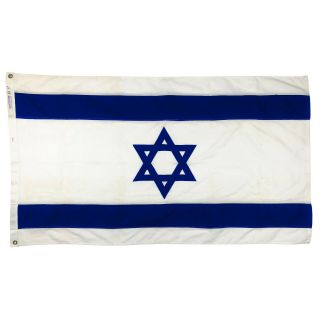 Vintage Sewn Cotton Israel Flag Old Jewish Judaism Blue White Star David Banner