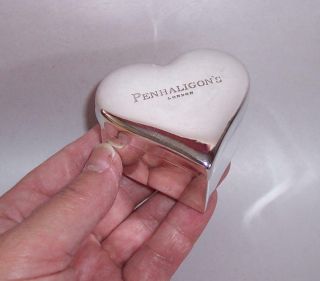 Vintage Silver Plated Heart Shaped Trinket Keepsake Box - Penhaligons