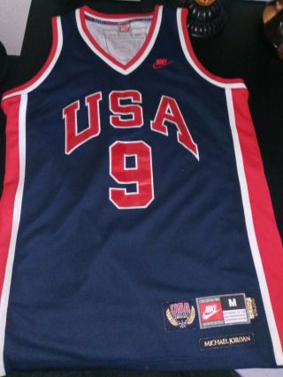 Vintage Nike Authentic Michael Jordan 1984 Usa Olympic Dream Team Jersey Mens M