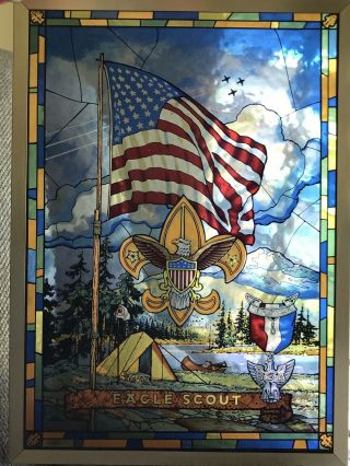 Vintage Eagle Scout Bsa Boy Scouts Of America Stained Glass Jack Woodson