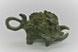 Detector Finds Ancient Celtic Bronze Boar Amulet Statuette Ca 100 Bc - 100 Ad