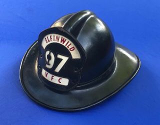Antique Fire Helmet Leather Front Marked Elfinwild 97 Vfc Fire Helmet By Msa