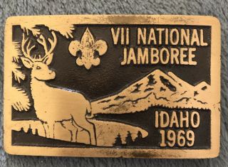 Boy Scouts 1969 Vii National Jamboree Idaho Belt Buckle By Max Silber