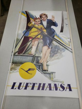 Vintage Style Lufthansa Advertising Poster 25x40