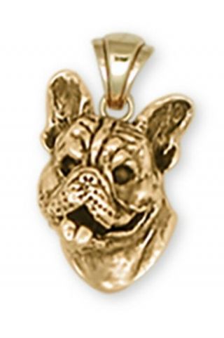 French Bulldog Pendant 14k Yellow Gold Vermeil Dog Jewelry Fr7 - Pvm