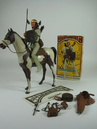 Vintage Johnny West - Geronimo With Box And Storm Cloud Pinto Complete