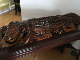 Chainsaw Carved Wood Alligator