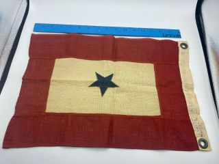 1917 Vintage Antique Wwi Or Wwii The Blue Star Service Banner Flag 16.  5 " X 11.  5 "