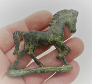 Circa 100 Bc - 100 Ad Ancient Celtic Bronze Leaping Horse Figurine