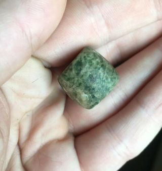 Pre - Columbian Jade Green Stone Bead Pendant Conical Ancient Jewelry Artifact 2