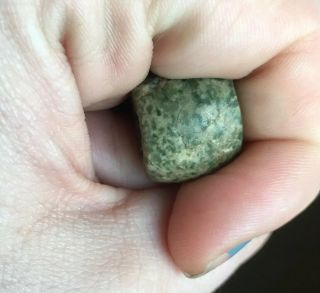 Pre - Columbian Jade Green Stone Bead Pendant Conical Ancient Jewelry Artifact 3