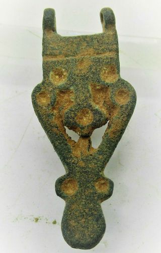Ancient Viking Bronze Serpent Head Buckle - Very Rare