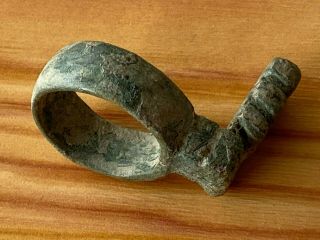 Ancient Roman Bronze Key Ring Circa 100 - 200 Ad Very Rare