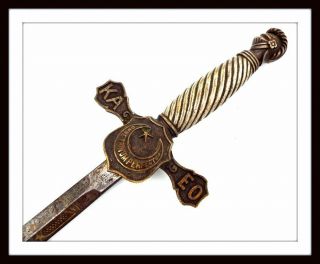 Antique Unusual Fraternal (masonic) Sword Rapier With Ottoman Turkish Symbols