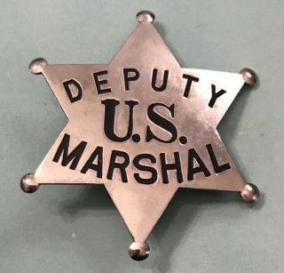 Obsolete Deputy U.  S Marshal Badge Restrike.  Hallmarked Allen Stamp And Seal,  Kc.