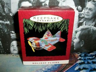 Tin Airplane`1993`one Of 3 In The Holiday Fliers Group,  Hallmark Tree Ornament