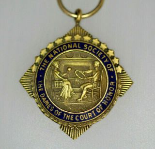 National Society Of Colonial / The Dames Court Of Honor Gold Filled Medal Pin