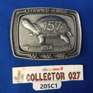 Boy Scout 1984 Leekwinai Lodge 157 Pewter Order Of The Arrow Belt Buckle