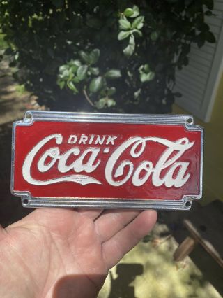 1930s Vintage Coca Cola Metal Sign/ Side Panel Off Fountain Syrup Dispenser