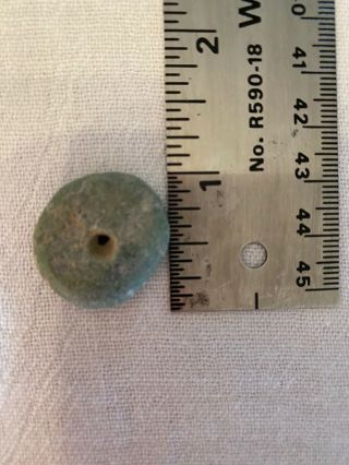 Pre Columbian Artifact,  Mayan Jade Disc Bead