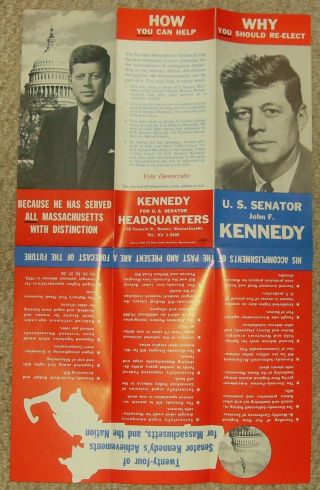 1958 RE - ELECT U.  S.  SENATOR JOHN F.  KENNEDY Brochure 3