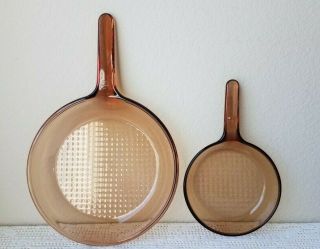 Vintage Visions Corning Ware 12 - Piece Amber Glass Cookware Sauce Pans & Skillets 3