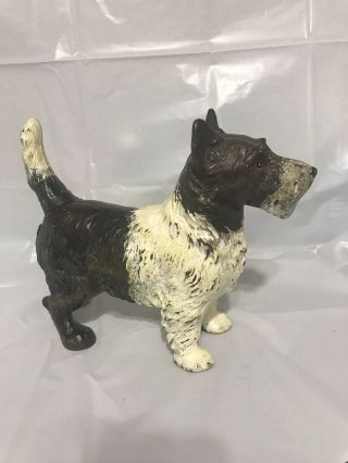 Antique Cast Iron Scotty Dog Door Stop With Dog Color