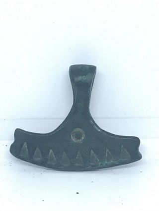 Circa 900 - 1100 Ad Viking Era Norse Bronze Thors Hammer Amulet Wearable