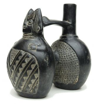 Pre - Columbian Figure Chimu Whistle Vessel Moche Mayan Jar Pot Peru Inca Aztec