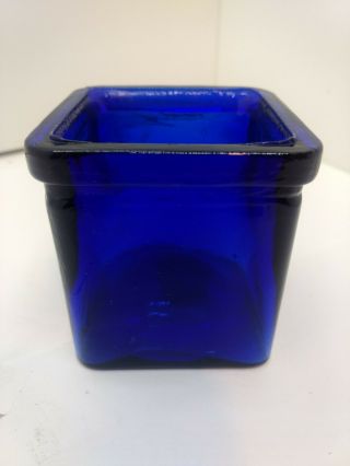 Cobalt Blue Candle Votive Holder Spain Recycled Art Glass Trinket Bowl 3 In