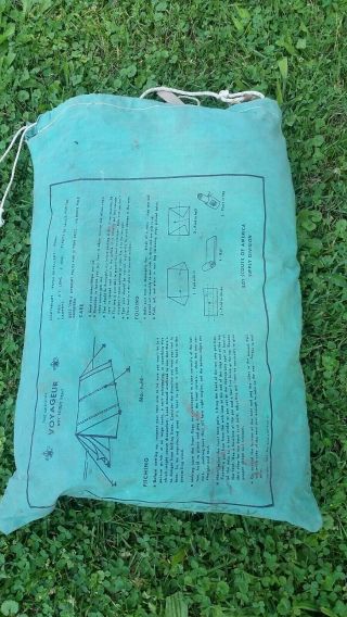 Vintage Bsa Boy Scout Of America Voyageur Canvas Tent With Poles And Bag.