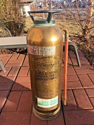 Vintage General Quick Aid Fire Guard Brass / Copper Fire Extinguisher 2.  5 Gallon