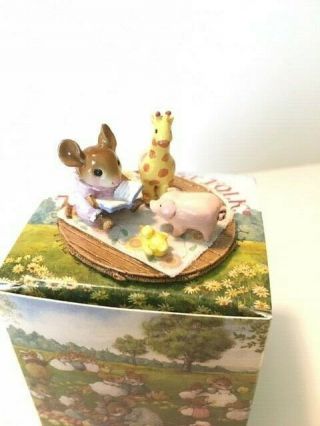 Wee Forest Folk Story Time M - 353 Mouse Baby Girafe Pig Duck Figurine Mice